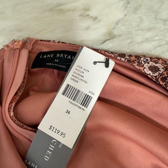 Lane Bryant 3/4 Sleeve Flounce-Hem Midi Dress in floral rose size 26 NWT - Picture 7 of 11